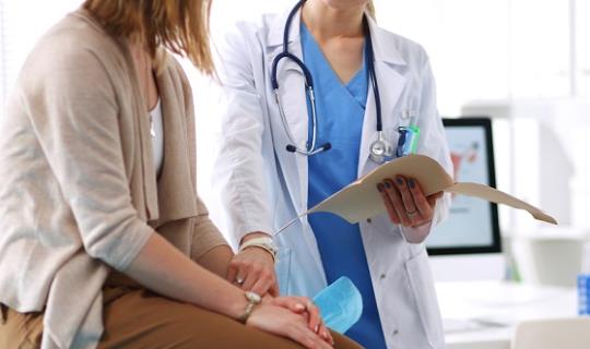 Doctor with patient
