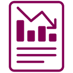 Icon with a chart showing downward trends