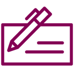 Icon of a letter with a pen