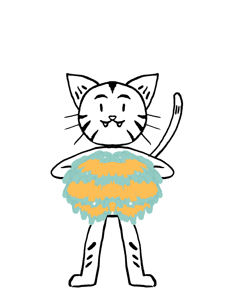 Cartoon cat cheerleading gif